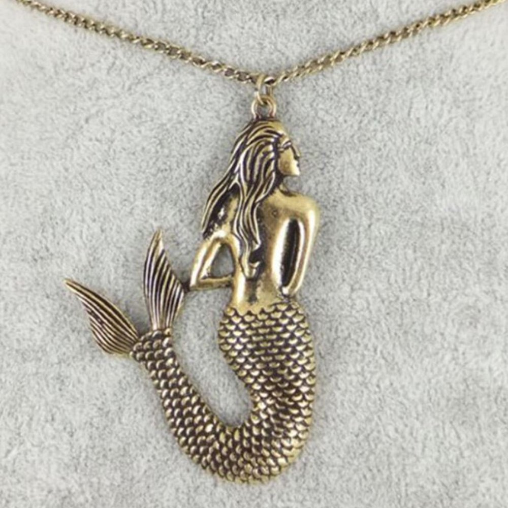 Bronze Tone Mermaid Necklace